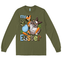 Army Green My first Easter Boy Easter Day Long Sleeve Tee - HowdyJamesFarm