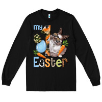Black My first Easter Boy Easter Day Long Sleeve Tee - HowdyJamesFarm