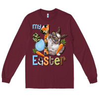 Burgundy My first Easter Boy Easter Day Long Sleeve Tee - HowdyJamesFarm