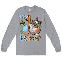 Heather Grey My first Easter Boy Easter Day Long Sleeve Tee - HowdyJamesFarm