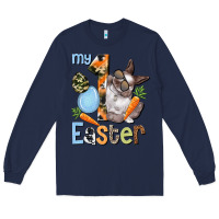 Navy My first Easter Boy Easter Day Long Sleeve Tee - HowdyJamesFarm