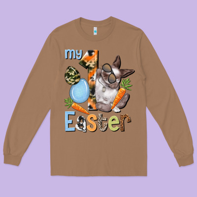 My First Easter Boy Easter Day Long Sleeve Tee Designed By Howdyjamesfarm