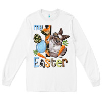 White My first Easter Boy Easter Day Long Sleeve Tee - HowdyJamesFarm