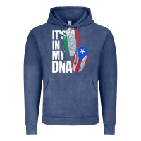 Vintage Denim Italian And Puerto Rican DNA Mix Flag Heritage Gift Vintage Hoodie - minhPixels