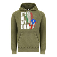 Vintage Olive Italian And Puerto Rican DNA Mix Flag Heritage Gift Vintage Hoodie - minhPixels