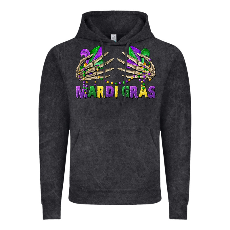 Mardi Gras Skeleton Hands Vintage Hoodie by CowGirlArtShop | Teevron