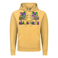 Vintage Mustard mardi gras skeleton hands Vintage Hoodie - CowGirlArtShop