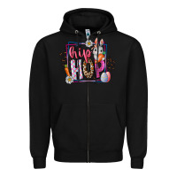 Black hip hop Zipper Hoodie - CowhideDigitalArt