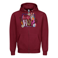 Burgundy hip hop Zipper Hoodie - CowhideDigitalArt