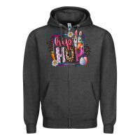 Charcoal Heather hip hop Zipper Hoodie - CowhideDigitalArt