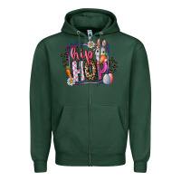 Sports Green hip hop Zipper Hoodie - CowhideDigitalArt
