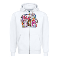White hip hop Zipper Hoodie - CowhideDigitalArt