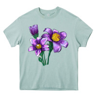 Arona Pasque Flower Illustrations Heavy Core Tee - LillyAllenDesigns
