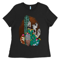 Black Western Cowhide Cactus Ladies Tee - Bettercallsaul