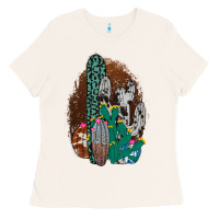 Western Cowhide Cactus Ladies Tee | Teevron