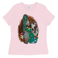 Bubblegum Pink Western Cowhide Cactus Ladies Tee - Bettercallsaul