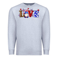 Heather Grey american flag gnomes love Premium Sweatshirt - Artiststas