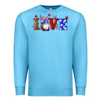 Ocean Blue american flag gnomes love Premium Sweatshirt - Artiststas
