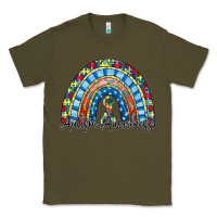 Army Green autism awareness rainbow Classic Tee - RacoonDesign