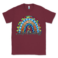 Burgundy autism awareness rainbow Classic Tee - RacoonDesign