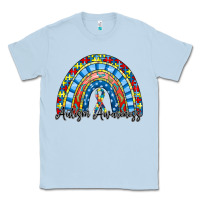Dusty Blue autism awareness rainbow Classic Tee - RacoonDesign