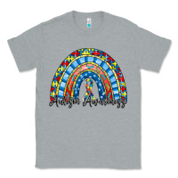 Heather Grey autism awareness rainbow Classic Tee - RacoonDesign