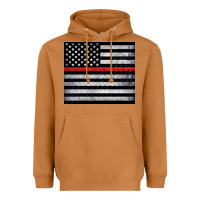 Meerkat thin red line American flag metal floor Heavyweight Hoodie - Artiststas