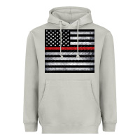 Moon Dust thin red line American flag metal floor Heavyweight Hoodie - Artiststas