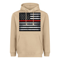 Mushroom thin red line American flag metal floor Heavyweight Hoodie - Artiststas