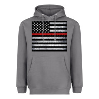 Storm thin red line American flag metal floor Heavyweight Hoodie - Artiststas