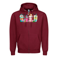Burgundy easter day coffee gnome Zipper Hoodie - CowhideDigitalArt