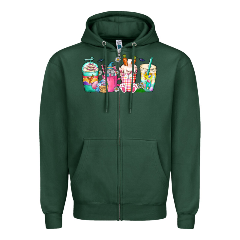 Easter Day Coffee Gnome Zipper Hoodie by CowhideDigitalArt | Teevron