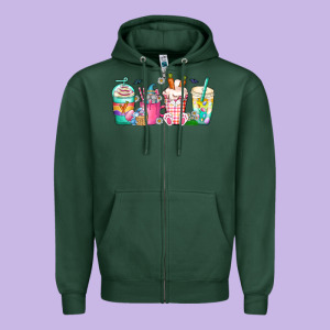 Easter Day Coffee Gnome Zipper Hoodie Designed By Cowhidedigitalart