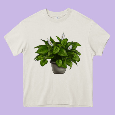 Peace Lily Heavy Core Tee Designed By Lillyallendesigns