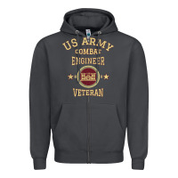 Smoke US Army Combat Engineer Combat Engineer Veteran Gift Zipper Hoodie - minhPixels