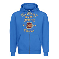 True Royal US Army Combat Engineer Combat Engineer Veteran Gift Zipper Hoodie - minhPixels