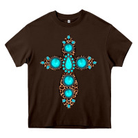Chocolate Brown gemstone leopard cross Heavy Core Tee - JahusDesignShop