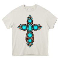 Cream gemstone leopard cross Heavy Core Tee - JahusDesignShop