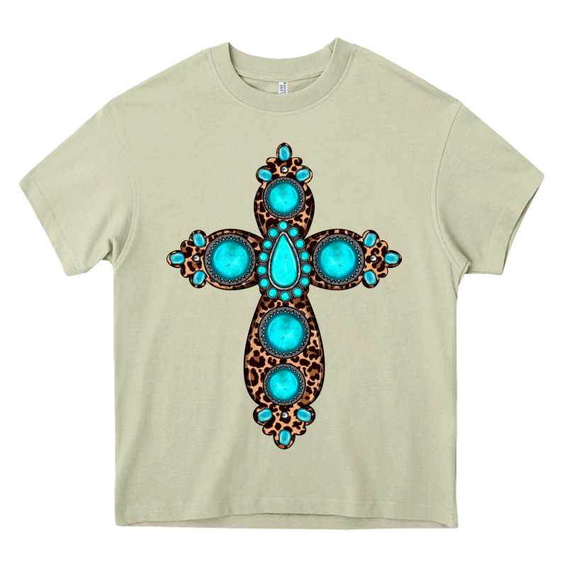 Gemstone Leopard Cross Heavy Core Tee by JahusDesignShop | Teevron