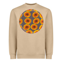 Mushroom african fabric pattern round earrings 4 Heavyweight Sweatshirt - BundleAndBundleShop