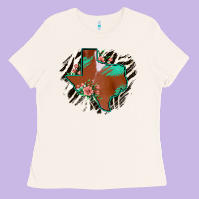 Western Horsehide Texas Flag Ladies Tee Designed By Bettercallsaul