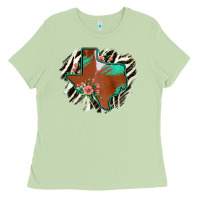 Matcha Western Horsehide Texas Flag Ladies Tee - Bettercallsaul