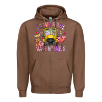 Chestnut i have a bus full of valentines Zipper Hoodie - CowhideDigitalArt