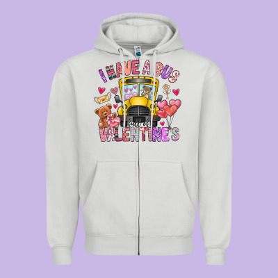 I Have A Bus Full Of Valentines Zipper Hoodie Designed By Cowhidedigitalart
