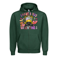 Sports Green i have a bus full of valentines Zipper Hoodie - CowhideDigitalArt