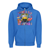 True Royal i have a bus full of valentines Zipper Hoodie - CowhideDigitalArt