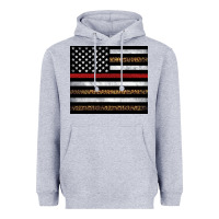 Heather Grey thin red line American flag leopard Heavyweight Hoodie - Artiststas