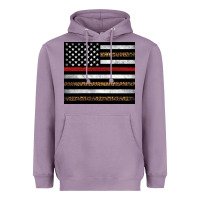 Lavender thin red line American flag leopard Heavyweight Hoodie - Artiststas