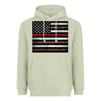 Matcha thin red line American flag leopard Heavyweight Hoodie - Artiststas