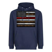 Navy thin red line American flag leopard Heavyweight Hoodie - Artiststas
